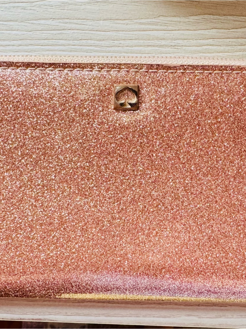 Kate Spade Mavis Street Neda Wallet in Rose Gold Glitter